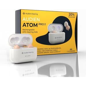 Audien Hearing Atom Pro 2 Rechargeable OTC Hearing Aids